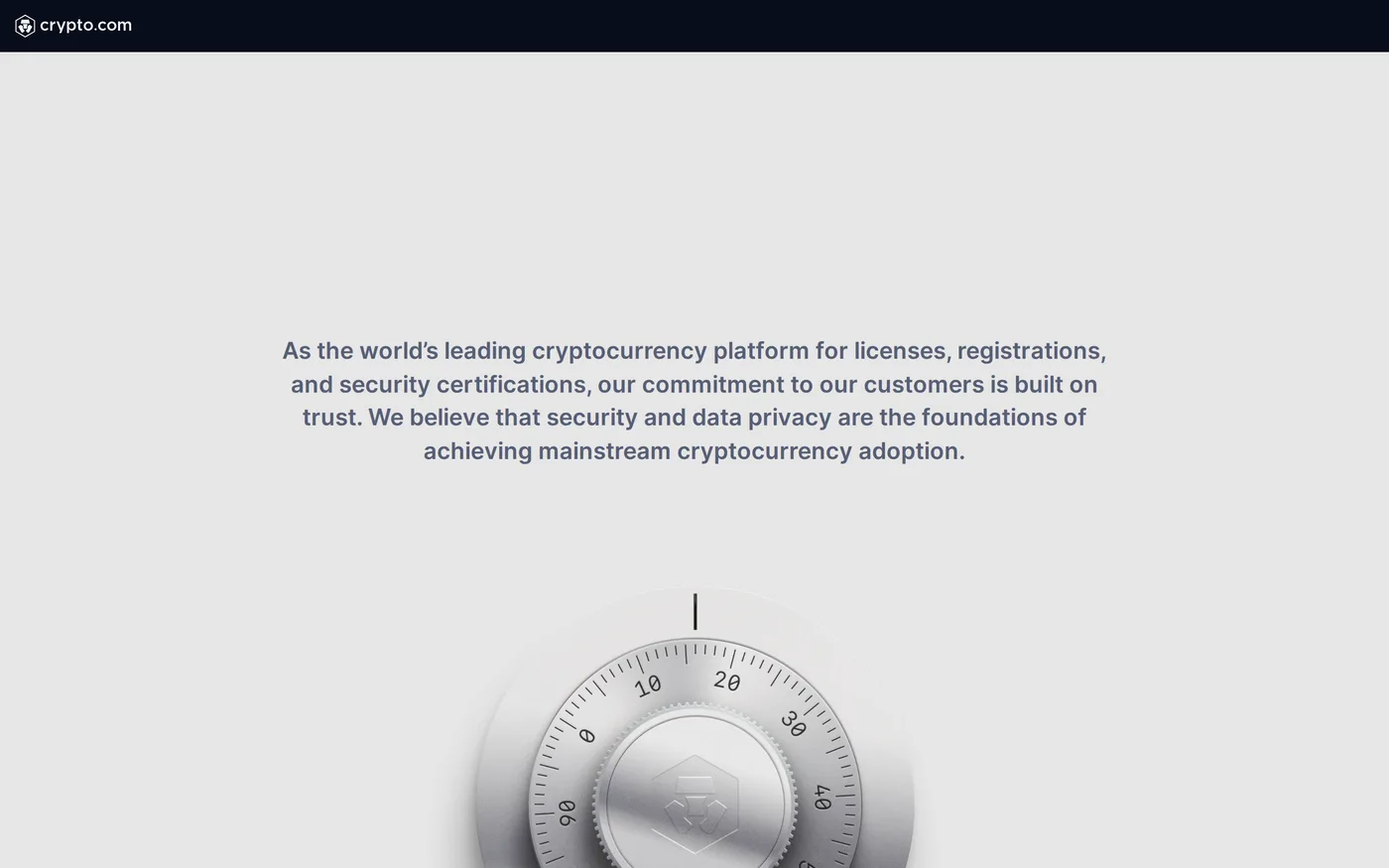Crypto.com's security page describing its infrastructure and certifications