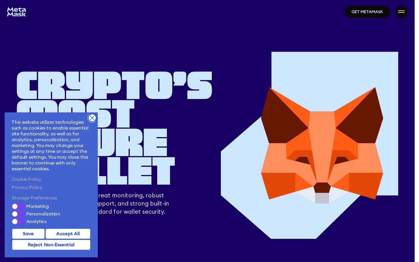 MetaMask's security page